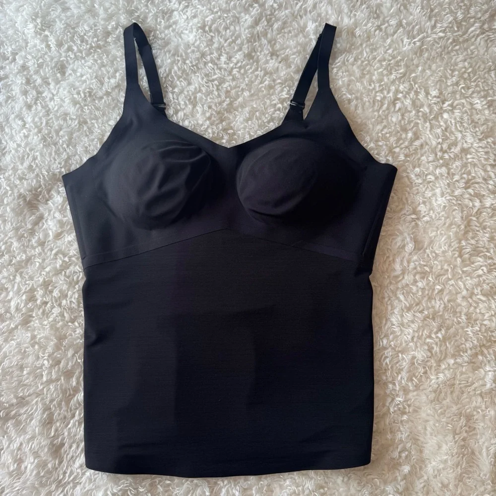 HONEYLOVE LiftWear Tank Shapewear Vamp Black Seamless Smoothing Wire Free Sz 1X - Picture 4 of 14